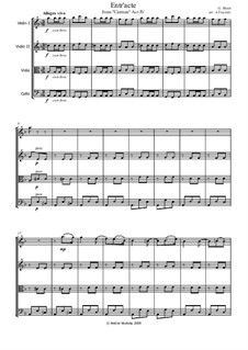 Вся опера: Entr'acte to Act IV, for string quartet by Жорж Бизе