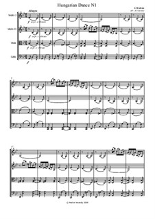 Танец No.1 соль минор: Для струнного квартета by Иоганнес Брамс