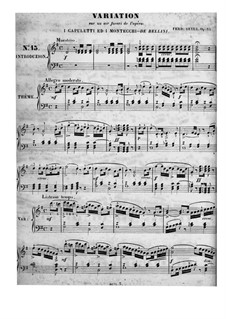 Le Premier Début, Op.83: No.15 Variation sur un air favori de l'opéra I Montecchi ed I Capuletti by Фердинанд Бейер