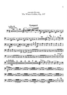 Водяной, B.195 Op.107: Партии ударных by Антонин Дворжак