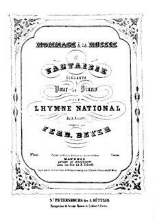 Двенадцать элегантных фантазий на русские темы разных композиторов, Op.100: No.1 Hymne National de A. Lvoff by Фердинанд Бейер