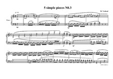 Five Simple Pieces for Piano: Пьеса No.3, MVWV 678 by Maurice Verheul