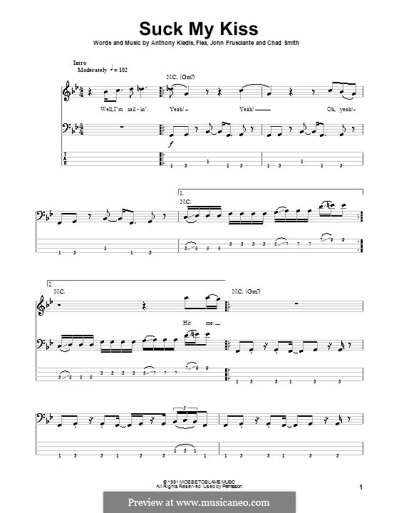 Suck My Kiss (Red Hot Chili Peppers): Для бас-гитары by Flea, Anthony Kiedis, Chad Smith, John Frusciante