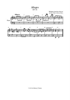 Allegro in C Major, K.1b: Allegro in C Major by Вольфганг Амадей Моцарт