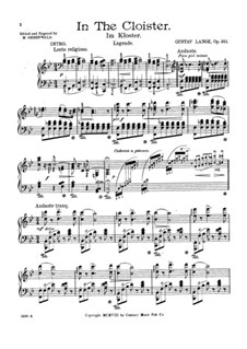 Im Kloster (In the Cloister), Op.345: Для фортепиано by Густав Ланге