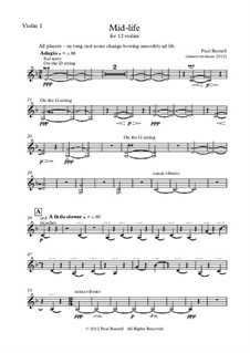 Mid-life, for Twelve Violins: Партии by Paul Burnell