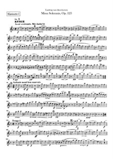 Missa Solemnis, Op.123: Партия I кларнета by Людвиг ван Бетховен
