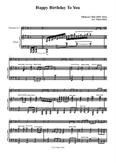 С днем рождения тебя: Для трубы in C и фортепиано by Милдред  Хилл