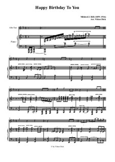 С днем рождения тебя: Для саксофона альт и фортепиано by Милдред  Хилл