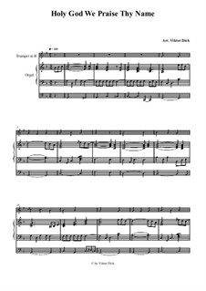 Боже, славим мы Тебя: Для трубы in B и органа by folklore