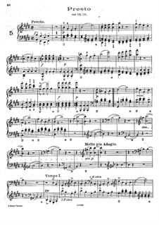 Струнный квартет No.14 до-диез минор, Op.131: Престо, для фортепиано by Людвиг ван Бетховен