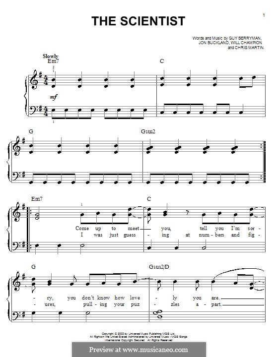 The Scientist (Coldplay): Для фортепиано (легкий уровень) by Chris Martin, Guy Berryman, Jonny Buckland, Will Champion