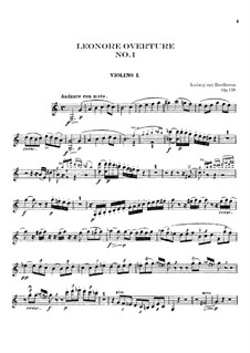 Леонора. Увертюра No.1, Op.138: Партия первой скрипки by Людвиг ван Бетховен