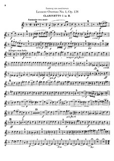 Леонора. Увертюра No.1, Op.138: Партии первого и второго кларнетов by Людвиг ван Бетховен
