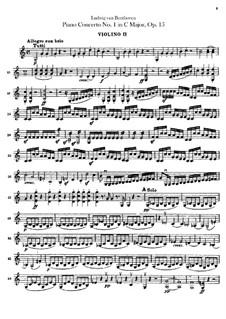 Концерт для фортепиано с оркестром No.1, Op.15: Партия второй скрипки by Людвиг ван Бетховен