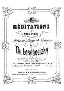 Шесть размышлений, Op.19: Для одного исполнителя by Теодор Лешетицкий