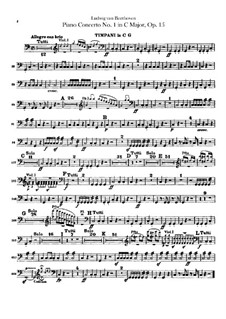 Концерт для фортепиано с оркестром No.1, Op.15: Партия литавр by Людвиг ван Бетховен