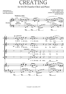 Creating: Contemporary SATB and piano by Joan Yakkey