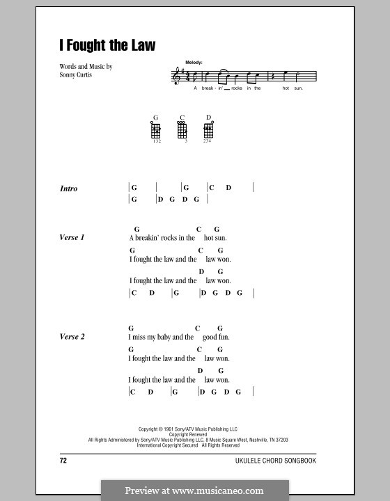 I Fought the Law (The Clash): Для укулеле by Sonny Curtis