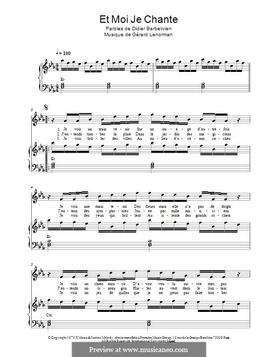 Et Moi Je Chante: Для голоса и фортепиано by Gerard Lenorman
