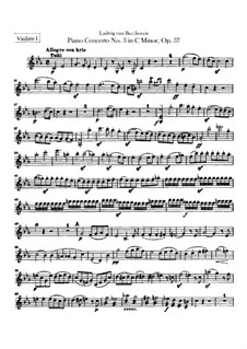 Концерт для фортепиано с оркестром No.3, Op.37: Партия первой скрипки by Людвиг ван Бетховен