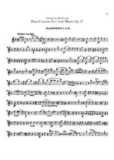 Концерт для фортепиано с оркестром No.3, Op.37: Партии первого и второго кларнетов by Людвиг ван Бетховен