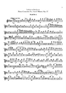 Концерт для фортепиано с оркестром No.3, Op.37: Партии первой и второй флейт by Людвиг ван Бетховен