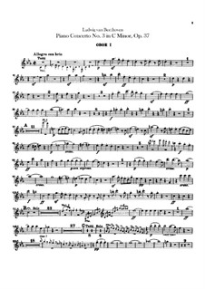 Концерт для фортепиано с оркестром No.3, Op.37: Партии первого и второго гобоев by Людвиг ван Бетховен
