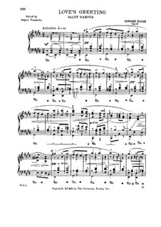Любовное приветствие, Op.12: Для фортепиано (с аппликатурой) by Эдуард Элгар