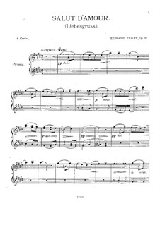 Любовное приветствие, Op.12: Для фортепиано в четыре руки by Эдуард Элгар