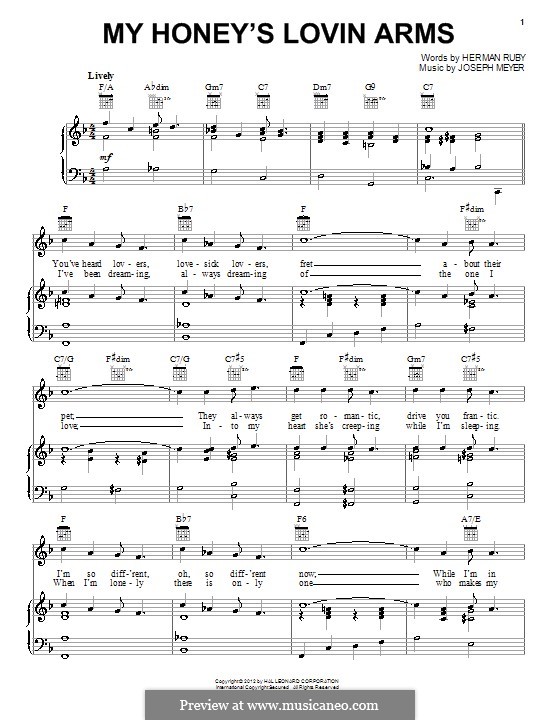 My Honey's Lovin' Arms: Для голоса и фортепиано (или гитары) by Joseph Meyer