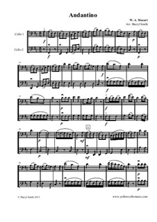 Andantino, arranged for two cellos (cello duo / duet): Andantino, arranged for two cellos (cello duo / duet) by Вольфганг Амадей Моцарт