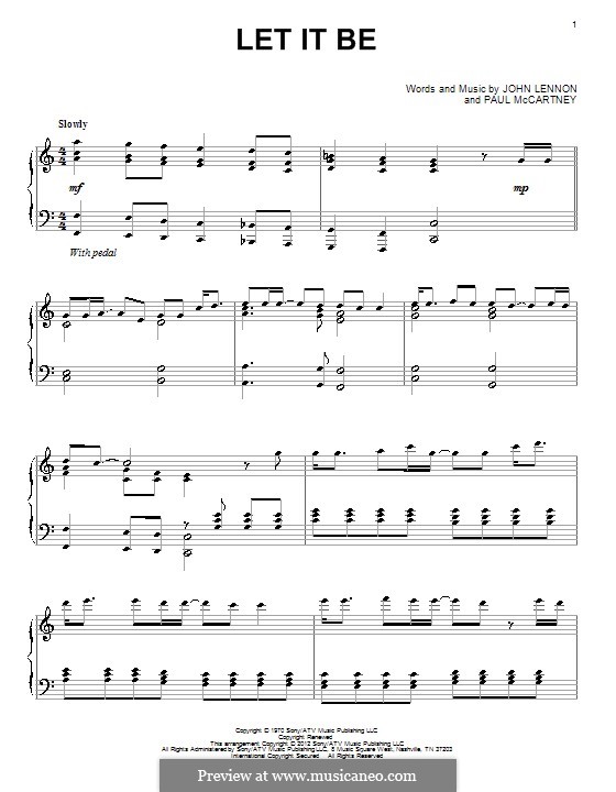 Piano version: Для одного исполнителя by John Lennon, Paul McCartney