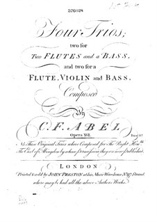 Четыре трио-сонаты, Op.16: Партия I флейты by Карл Фридрих Абель