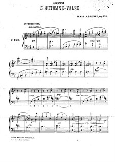 Autumn Waltz, Op.170: Для одного исполнителя by Исаак Альбенис