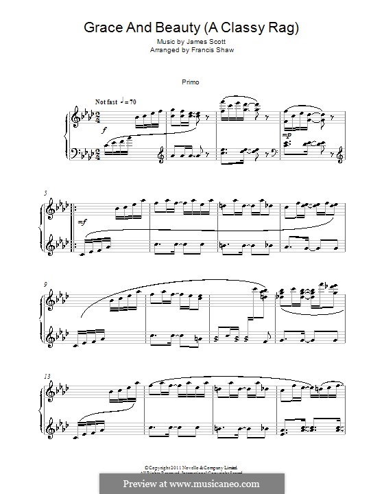 Grace and Beauty: Для фортепиано в 4 руки by Джеймс Скотт