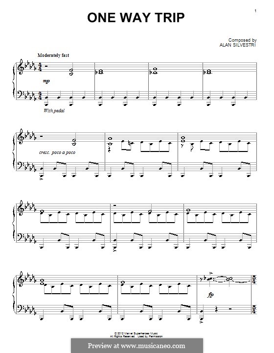 One Way Trip: Для фортепиано by Alan Silvestri