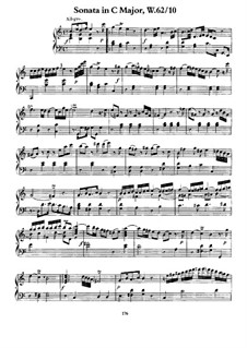Соната для клавишного инструмента до мажор, H 59 Wq 62:10: Для одного исполнителя by Карл Филипп Эммануил Бах