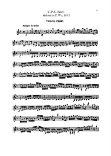 Симфония No.3 фа мажор, H 665 Wq 183:3: Партии скрипок by Карл Филипп Эммануил Бах