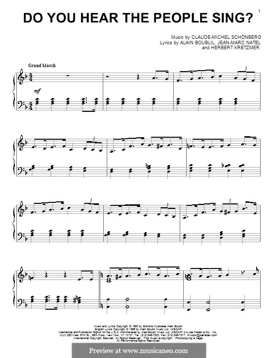 Do You Hear the People Sing: Для фортепиано by Claude-Michel Schönberg