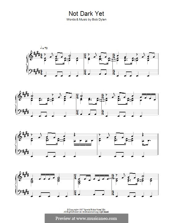 Not Dark Yet: Для фортепиано by Bob Dylan