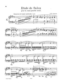 Six Etudes de Salon for the Left Hand Alone, Op.19: Этюд No.1 by Carl Wilhelm Greulich