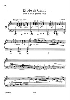 Étude de Chant for the Left Hand Alone, Op.330: Для одного исполнителя by Jacob Schmitt