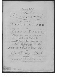 Шесть концертов для клавесина (или фортепиано) и струнных, Op.7: Скрипка II, W C55-60 by Иоганн Христиан Бах