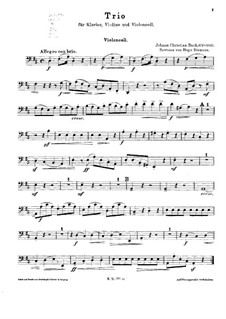 No.3 ре мажор, W B45: Версия для скрипки, виолончели и фортепиано – партия виолончели by Иоганн Христиан Бах
