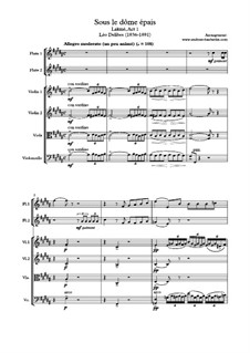 Sous le dôme épais: For two flutes and strings by Лео Делиб