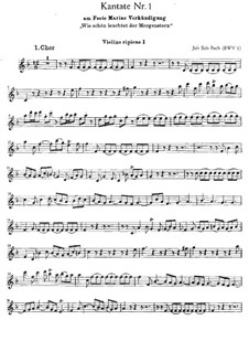 Wie schön leuchtet der Morgenstern, BWV 1: Violin I (ripieno) part by Иоганн Себастьян Бах
