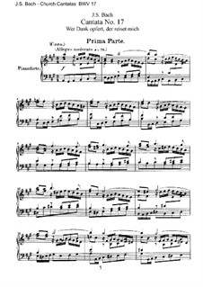 Wer Dank opfert, der preiset mich, BWV 17: Клавир с вокальной партией by Иоганн Себастьян Бах