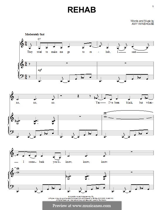 Rehab: Для голоса и фортепиано by Amy Winehouse