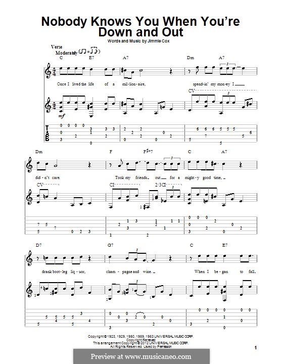 Песня nobody like. Nobody knows you when you're down and out Ноты для фортепиано. Nobody аккорды. Табы на Nobody. Nobody knows Nobody knows.